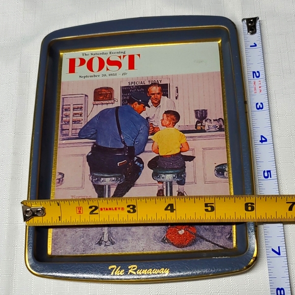Norman Rockwell Tin Tray Home Office Decor Shelf Organizer Money Trinket - Picture 6 of 16